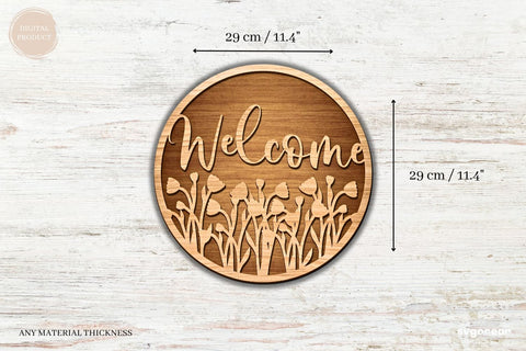 Welcome Floral Door Sign Laser Cut SVG SvgOcean 