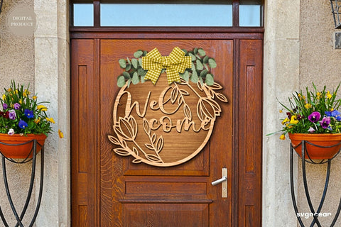 Welcome Floral Door Sign Laser Cut SVG SvgOcean 