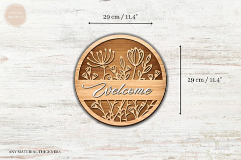 Welcome Floral Door Sign Laser Cut SVG SvgOcean 