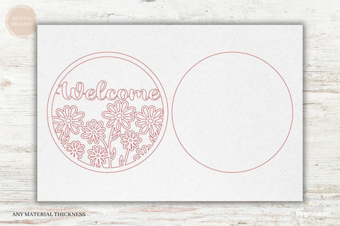 Welcome Floral Door Sign Laser Cut SVG SvgOcean 