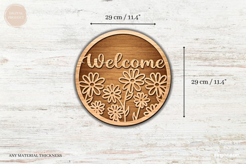 Welcome Floral Door Sign Laser Cut SVG SvgOcean 