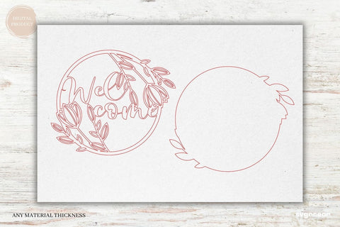 Welcome Floral Door Sign SVG Bundle SVG SvgOcean 