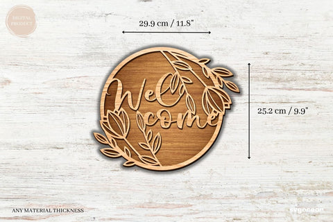 Welcome Floral Door Sign SVG Bundle SVG SvgOcean 