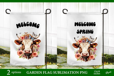 Welcome Garden Flag PNG. Farmhouse Garden Flag PNG Sublimation Olga Terlyanskaya 