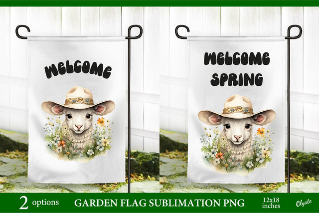 Welcome Garden Flag PNG. Sheep Garden Flag Sublimation PNG Sublimation Olga Terlyanskaya 