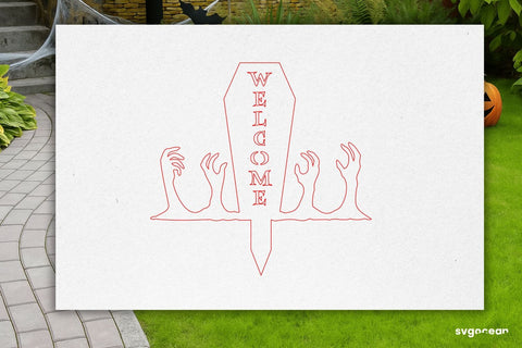 Welcome Halloween Garden Stake Laser Cut SVG SvgOcean 