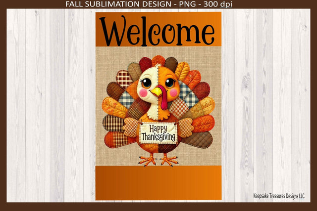 Welcome Happy Thanksgiving Garden Flag, Sublimation Png, Personalize, Digital Download Sublimation Keepsake Treasures Designs LLC. 
