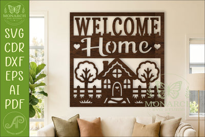 Welcome Home Farmhouse Wall Sign SVG, Rustic House Decor SVG APInspireddesigns 