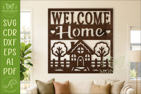Welcome Home Farmhouse Wall Sign SVG, Rustic House Decor SVG APInspireddesigns 