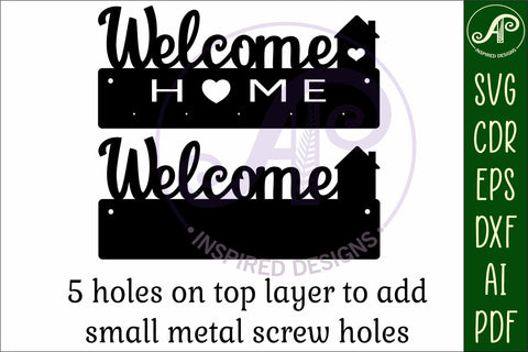 Welcome home Key holder designs for wood and metal SVG APInspireddesigns 