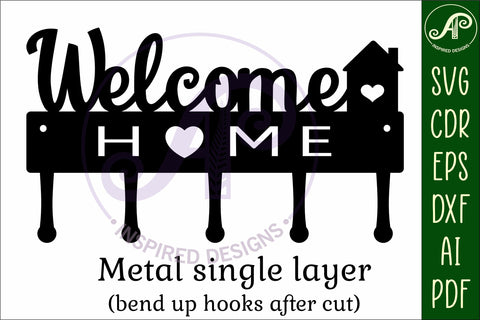 Welcome home Key holder designs for wood and metal SVG APInspireddesigns 