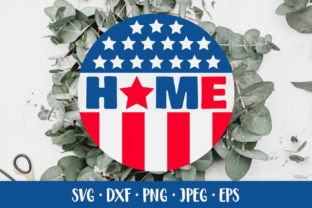 Welcome home round door sign. Patriotic SVG. 4th of July SVG LaBelezoka 