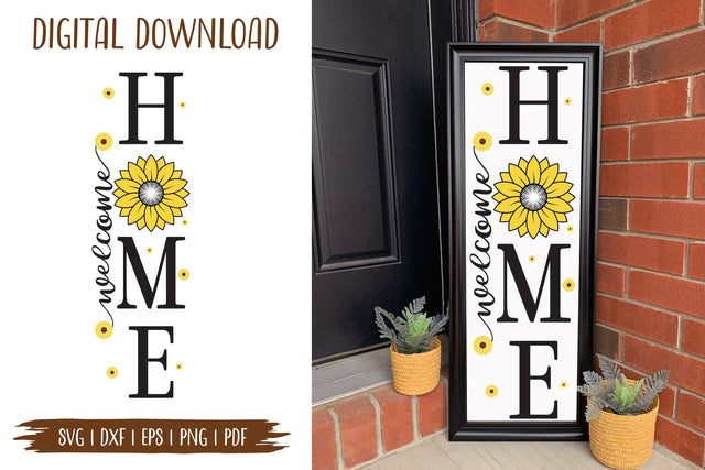 Welcome Home, Sunflower Porch Sign SVG SVG CraftLabSVG 