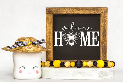 Welcome Home SVG I Bee Home Decor Sign SVG I Bee Sign SVG SVG Happy Printables Club 