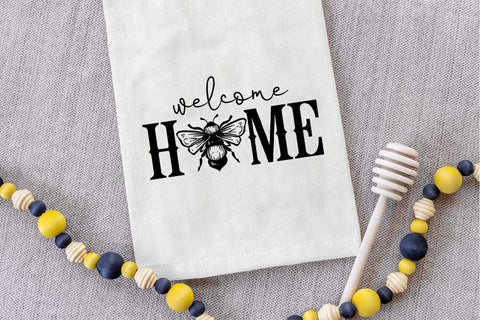 Welcome Home SVG I Bee Home Decor Sign SVG I Bee Sign SVG SVG Happy Printables Club 