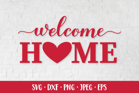 Welcome home SVG. Valentines Day Farmhouse sign with heart SVG LaBelezoka 