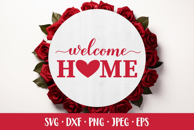 Welcome home SVG. Valentines Day Farmhouse sign with heart SVG LaBelezoka 