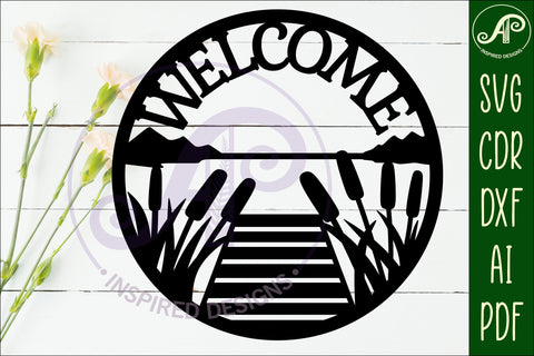 Welcome lake house wall sign, SVG file. vector sign SVG APInspireddesigns 