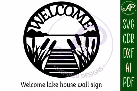 Welcome lake house wall sign, SVG file. vector sign SVG APInspireddesigns 