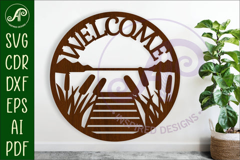 Welcome lake house wall sign, SVG file. vector sign SVG APInspireddesigns 