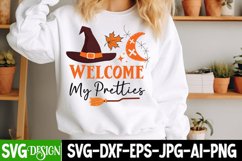 Welcome my Pretties Svg Design,Halloween Svg Design,Halloween SVG Quotes,Halloween PNG, Halloween SVG SVG BlackCatsMedia 