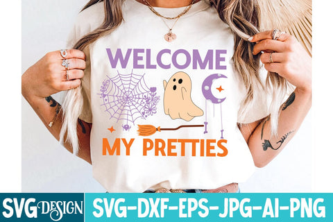 Welcome my Pretties SVG Design,Welcome my Pretties Quotes,Halloween SVG Quotes,Halloween PNG, Halloween SVG SVG BlackCatsMedia 
