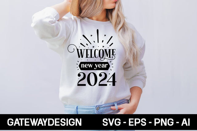 Welcome New Year 2024 1 Svg Design SVG designmaster24 