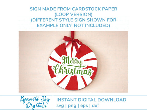 Welcome Peppermint Door Hanger SVG Christmas winter seasonal round sign SVG Kyanite Sky Digitals 