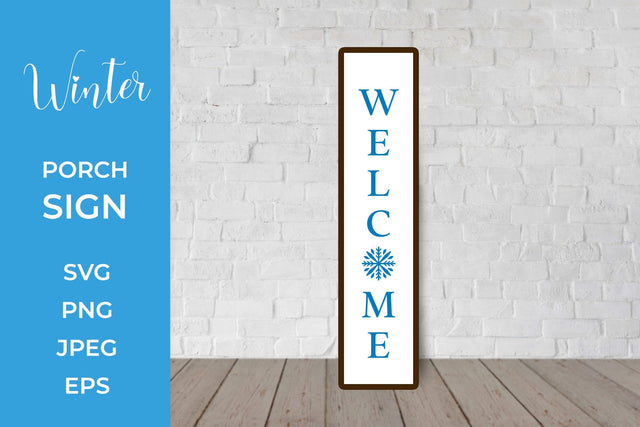 Welcome Porch Sign. Winter Vertical Front Sign SVG SVG LaBelezoka 