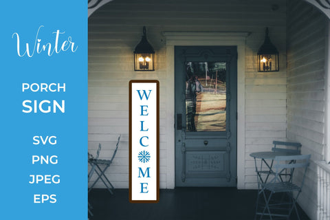 Welcome Porch Sign. Winter Vertical Front Sign SVG SVG LaBelezoka 
