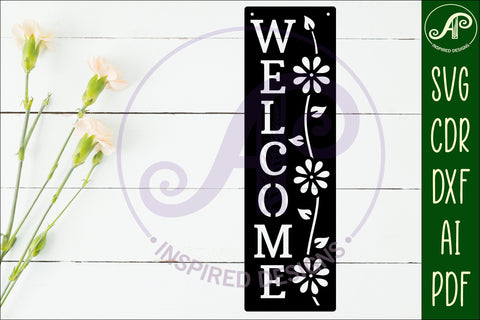Welcome rectangle wall sign, SVG file. vector SVG APInspireddesigns 