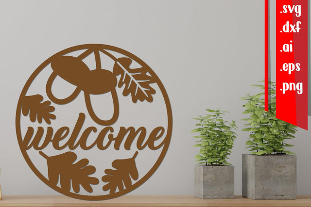 Welcome Round Sign, Fall Round Sign, Autumn Round Sign SVG zafrans studio 