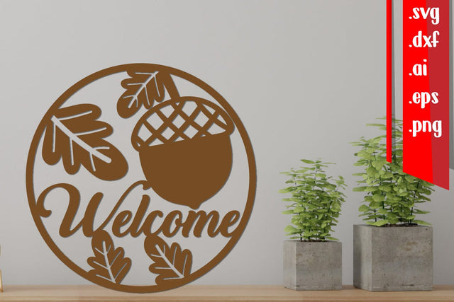 Welcome Round Sign, Fall Round Sign, Autumn Round Sign SVG zafrans studio 