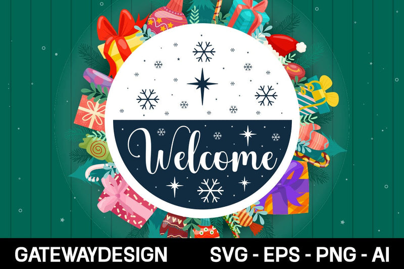 Welcome Round Sign Svg Design SVG designmaster24 