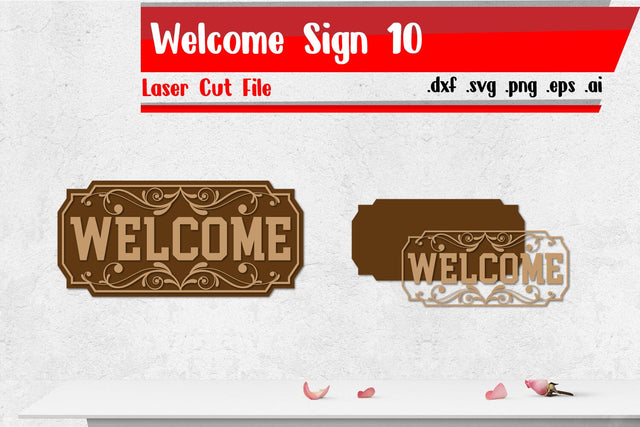 Welcome Sign 10 | Vintage Sign Laser Cut Files SVG zafrans studio 