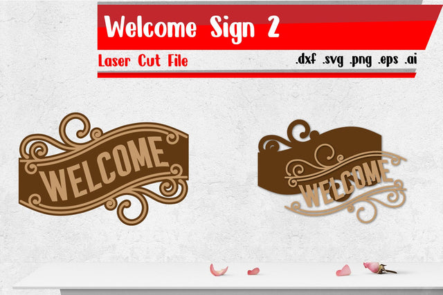 Welcome Sign 2 - Laser Cut Files SVG zafrans studio 