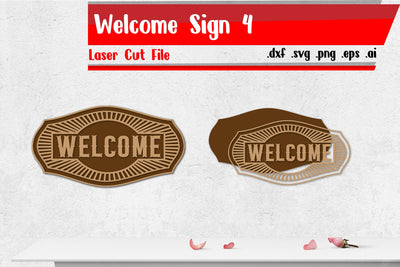 Welcome Sign 4 | Vintage Sign Laser Cut Files SVG zafrans studio 