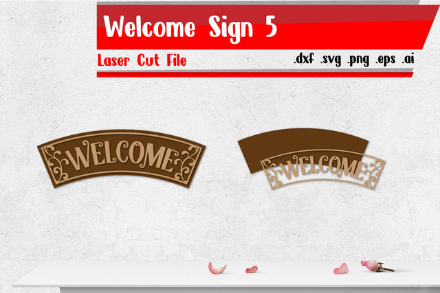 Welcome Sign 5 | Vintage Sign Laser Cut Files SVG zafrans studio 