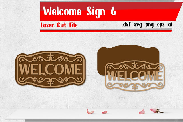 Welcome Sign 6 | Vintage Sign Laser Cut Files SVG zafrans studio 