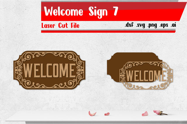 Welcome Sign 7 | Vintage Sign Laser Cut Files SVG zafrans studio 