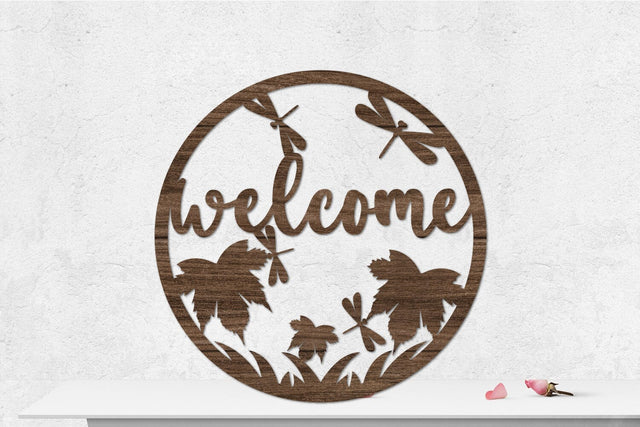 Welcome Sign Rounded Laser cut SVG zafrans studio 