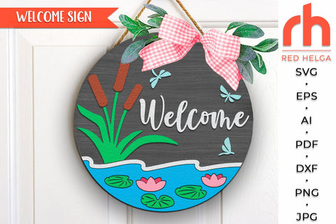 Welcome Sign SVG, Lake Door Hanger Cut File, Summer Decor SVG RedHelgaArt 