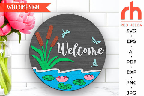 Welcome Sign SVG, Lake Door Hanger Cut File, Summer Decor SVG RedHelgaArt 