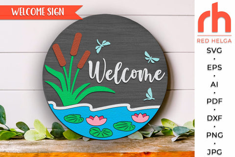 Welcome Sign SVG, Lake Door Hanger Cut File, Summer Decor SVG RedHelgaArt 