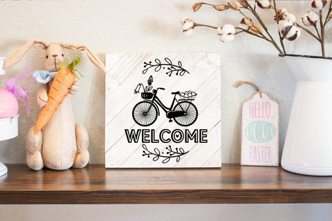 Welcome Spring Door Sign SVG I Spring Sign SVG I Door Sign SVG Happy Printables Club 
