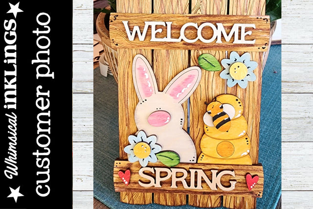 Welcome Spring Sign SVG 2024 SVG Whimsical Inklings 