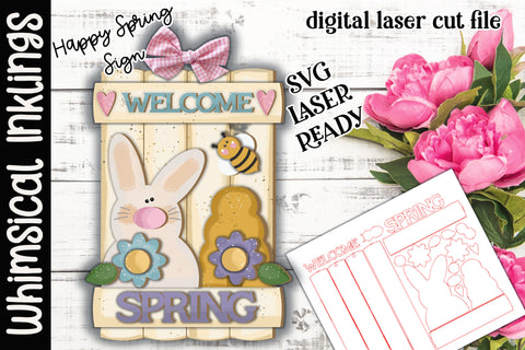 Welcome Spring Sign SVG 2024 SVG Whimsical Inklings 