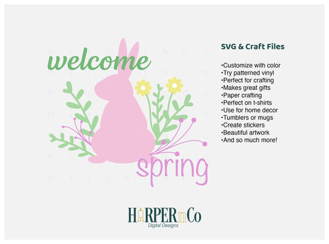 Welcome Spring SVG PNG Cut EPS File SVG HarperNCo 