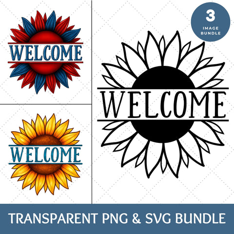 Welcome Sunflower Bundle SVG | Welcome PNG SVG Paige Cole Studio 