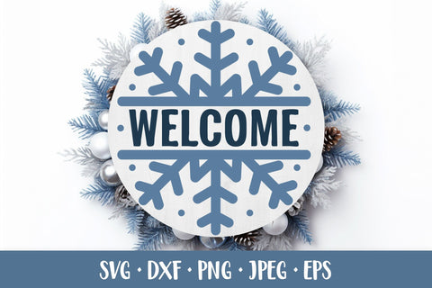 Welcome SVG. Snowflake round door sign. Winter decorations SVG LaBelezoka 